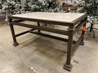 Marble Top Coffee Table with Metal Base