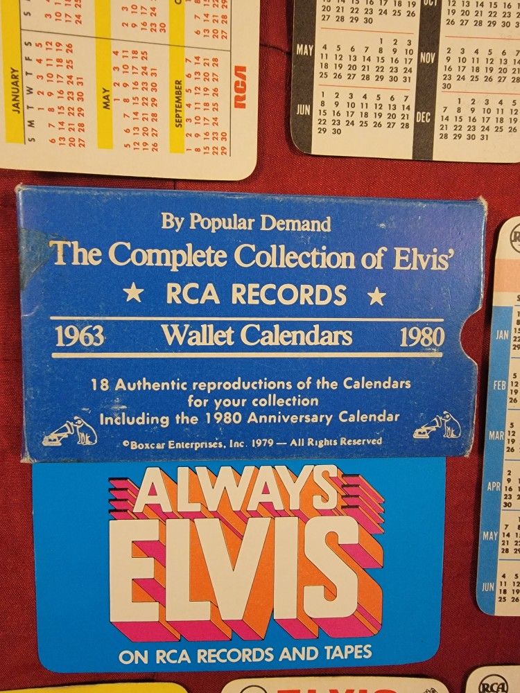 Elvis RCA Records 1(contact info removed) Cmplt Boxed Collection Wallet Calendars 1979 Boxcar
