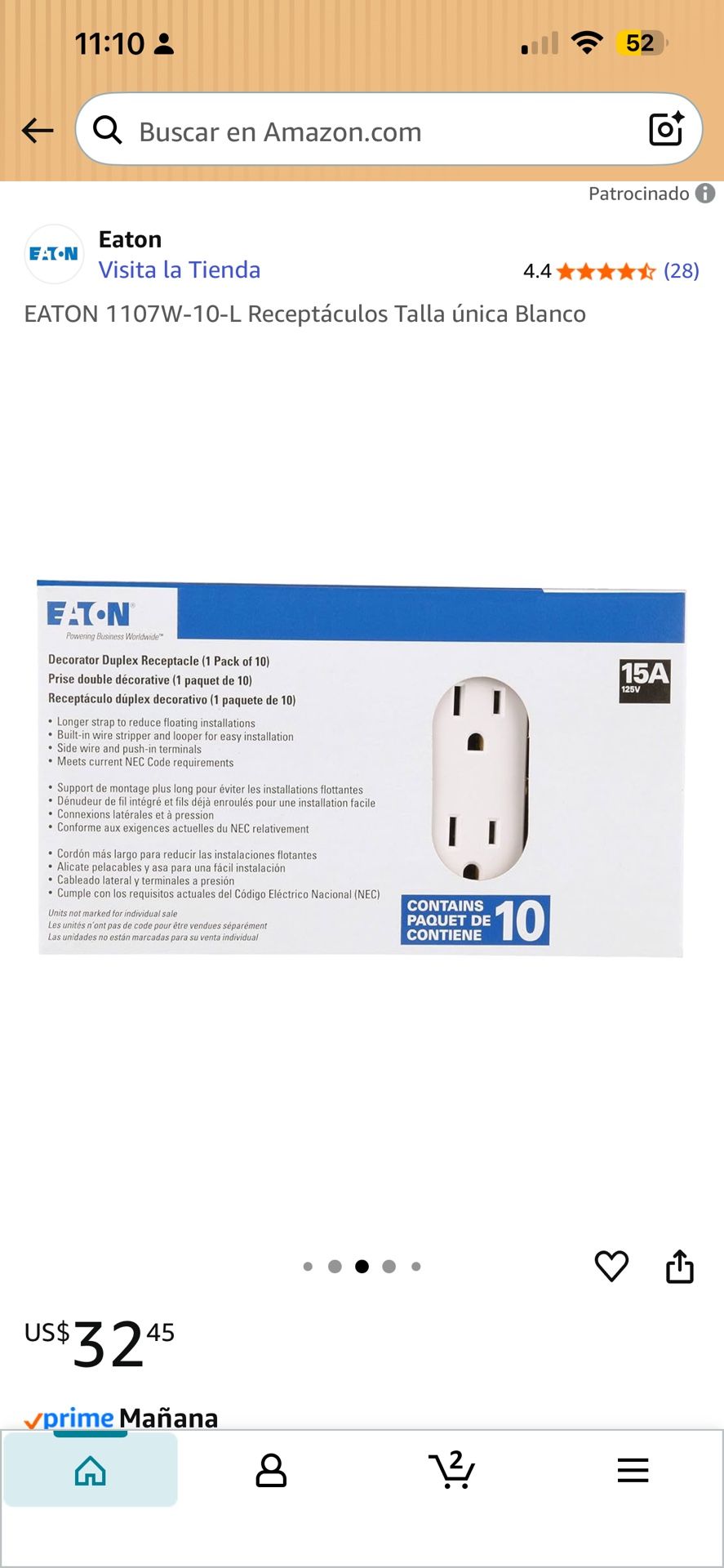 Receptacle 3518 (White) 400 available