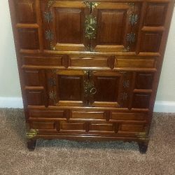 Antique Korean Tansu Wedding Cabinet 