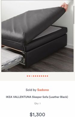 2 IKEA VALLENTUNA Sleeper Sofa(Leather Black)