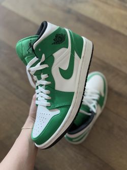 Nike Air Jordan 1 Mid Shoes - White&Green