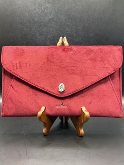 Swarovski Crystal Red Velvet Sparkling Holiday Envelope Clutch
