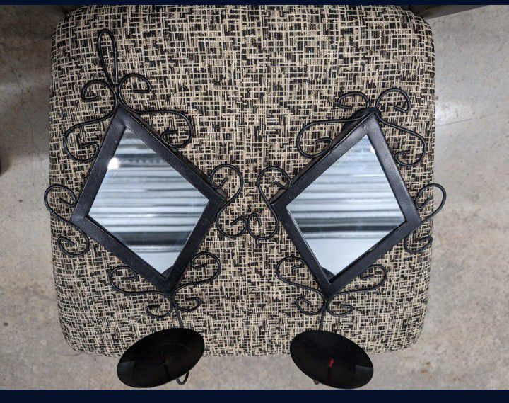 Candle Holder Mirror Wall Decor 
