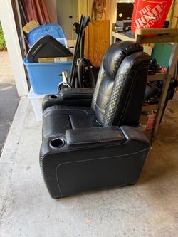 Motorized recliner chair with lights and storage