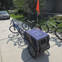 DOGGYHUT® Premium X Large Pet Bike Trailer & Stroller Up to 100 lbs (Blue)