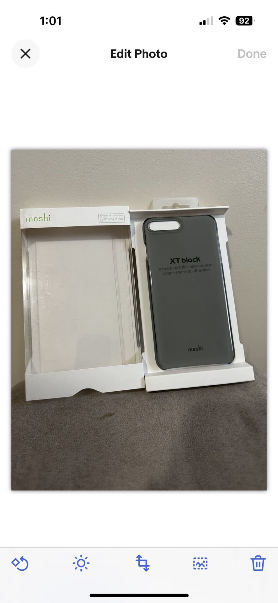 Moshi XT Black Case for iPhone 7/8 Plus. Extremely thin snap on case