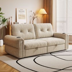 Somerset 77" Convertible Sofa Bed with Cup Holders and USB Charging