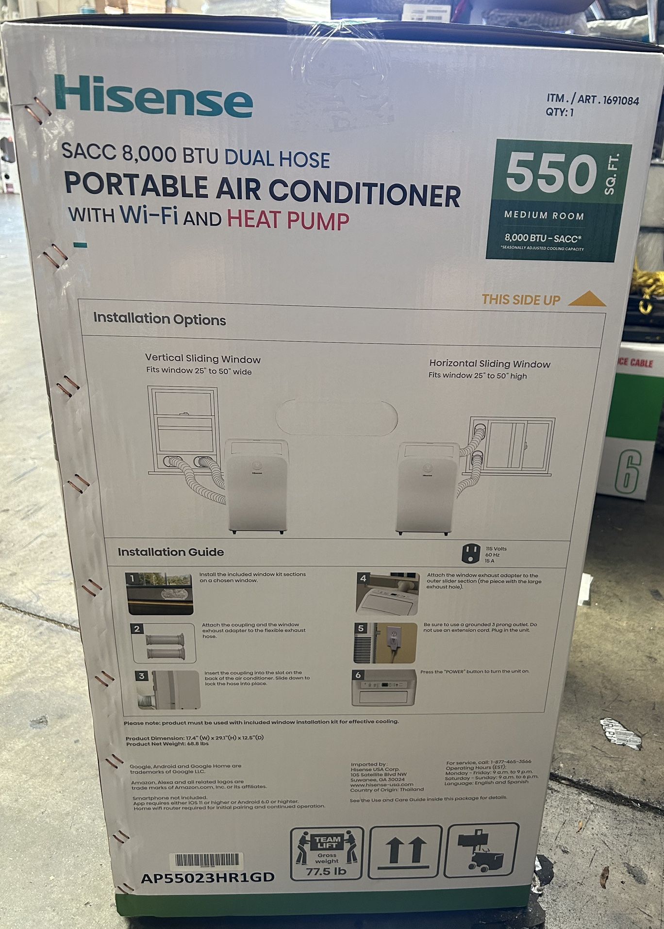 550 Sqft Hisense Portable Air Conditioner With heater for Sale in
