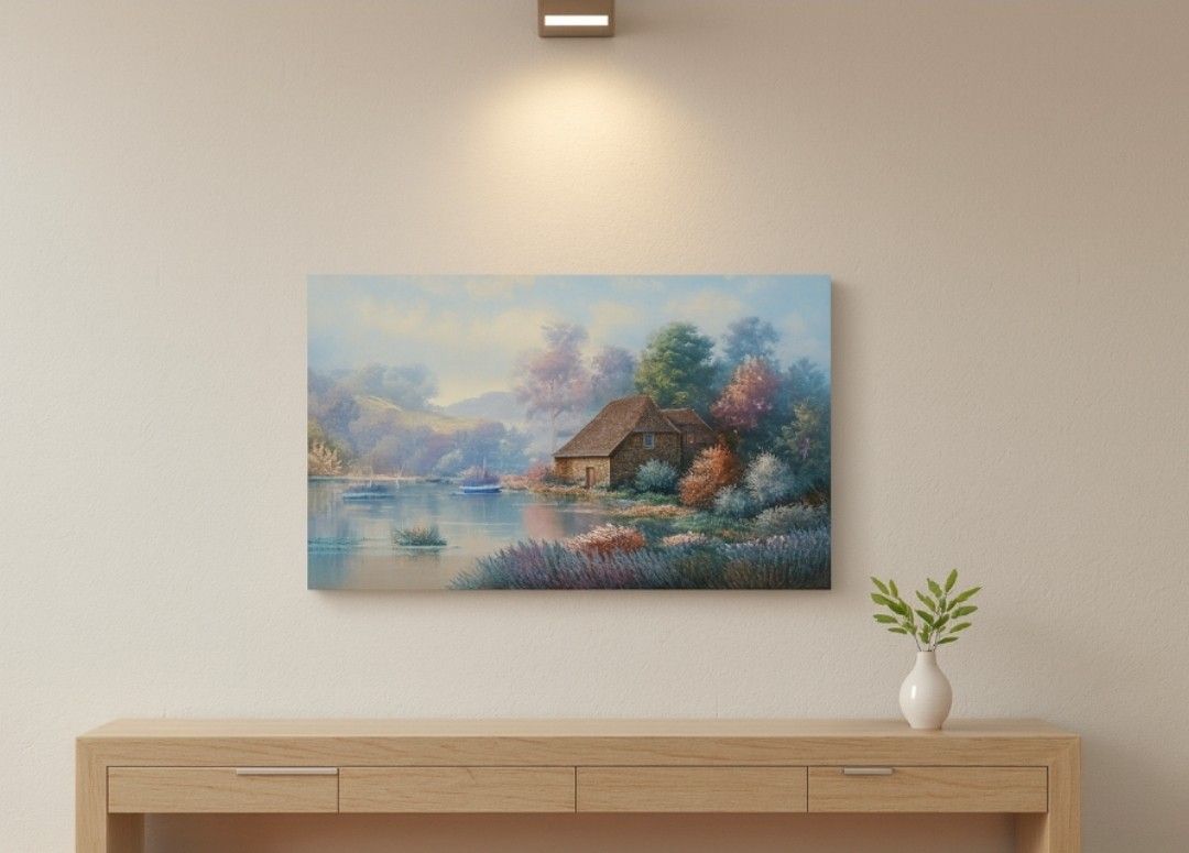 Peaceful Lakeside Cottage - Signed Original

Painting