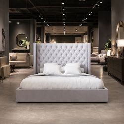 Queen Bed Grey