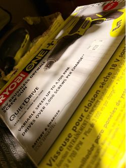 Ryobi 18 volt cordless drywall screw drill