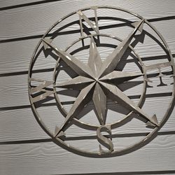 Metal Directional Compass Outdoor Wall Art