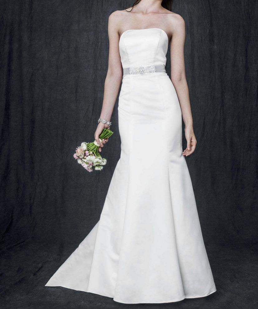 David’s bridal wedding dress (color champagne) size 13