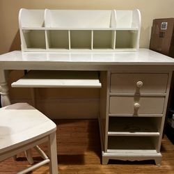 White Office set: Desk + Chair + Bookcase – $90 (Bundle Deal)