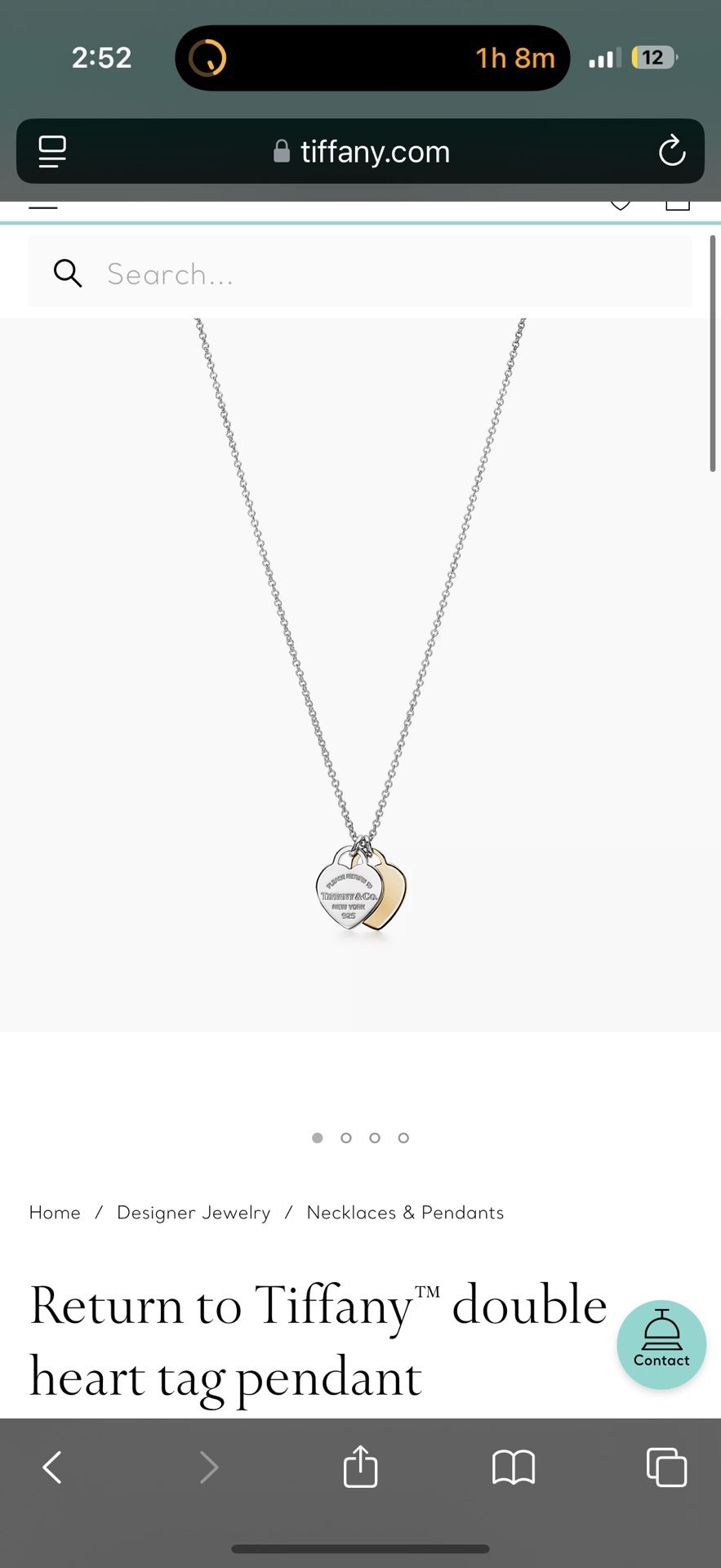 Return to Tiffany™ double heart tag pendant