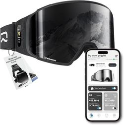 SKIWARRIOR G02 Smart Ski Goggles With Interchangeable Magnetic Lenses,Snow NEW