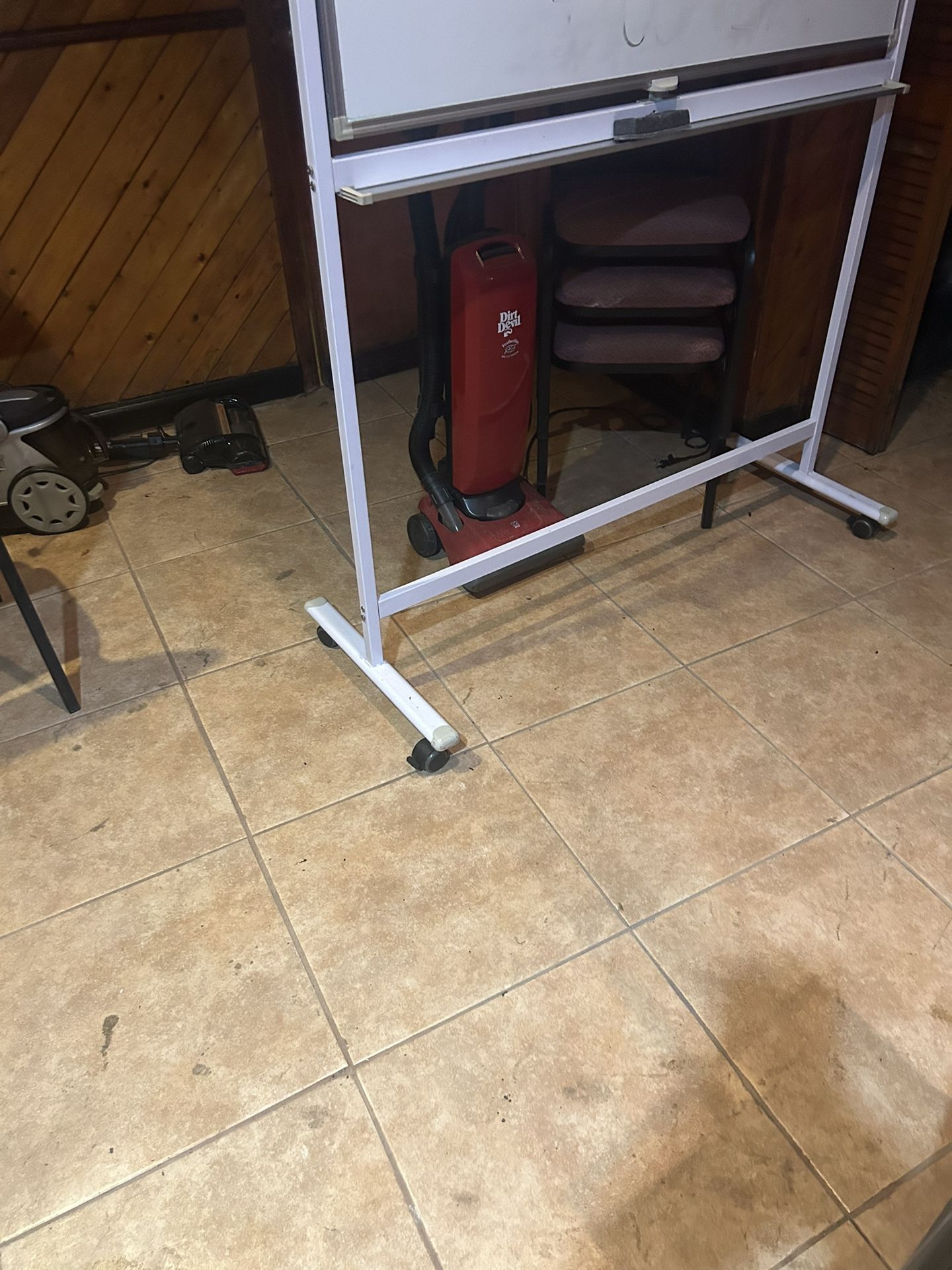 Reversable White Board On Wheels