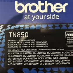 Brother TN-850 Black High Yield Toner Cartridge, Print Up to 8,000 Pages