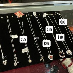 Silver Necklaces With Pendants. collares de plata con colgantes