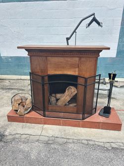 Solid wood fireplace