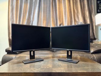 Two ( dual ) DELL U2412Mb 24” flatscreen widescreen Full HD 1200p VGA DVI DP computer monitors