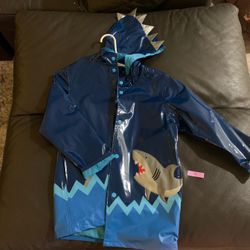 Wippette Little Boys' Shiny Shark Rain Jacket
