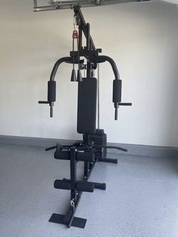 Multifunctional Home Gym Machine with 100LB Weight Stack, Full Body Workout Station for Strength Training, LAT Pulldown, Chest Press, Leg Extension &