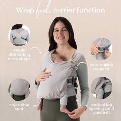 Boba Bliss hybrid baby carrier newborn to toddler 2-in-1 baby wrap and baby carrier