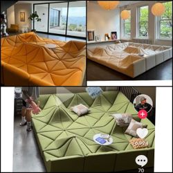 BRAND NEW  DUNE SOFA SET SIZE 12X12X12X12FT VELVET FORREST FABRIC,  CUSTOM MADE AVAILABLE 