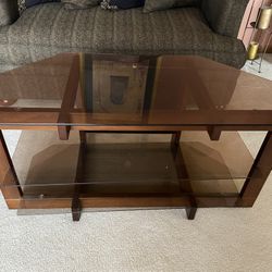 TV Stand with 3 Glass Shelves