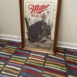Vintage Miller High Life Wildlife Series -Black Bear Beer Sign  