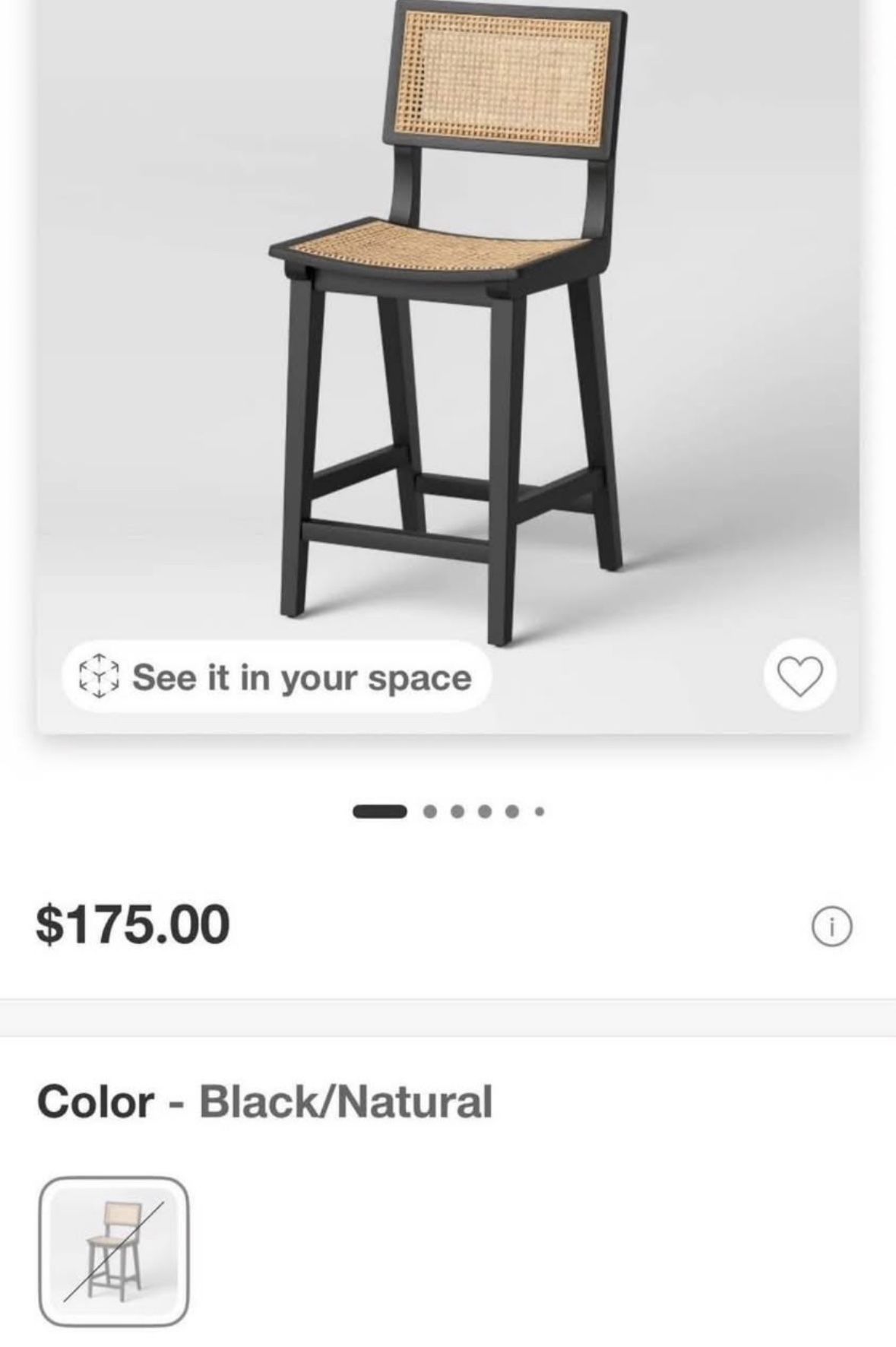 Two cane counter stools
