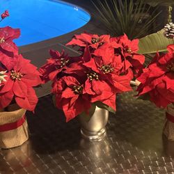 Artificial Poinsettia Plants 