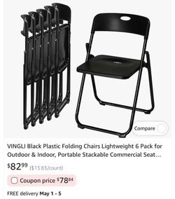 6 PACK OF FOLDING CHAIRS