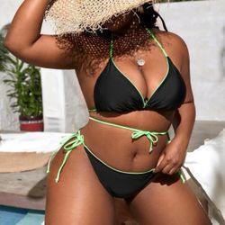 Two Sided Triangle Bikini Swimsuit Large 