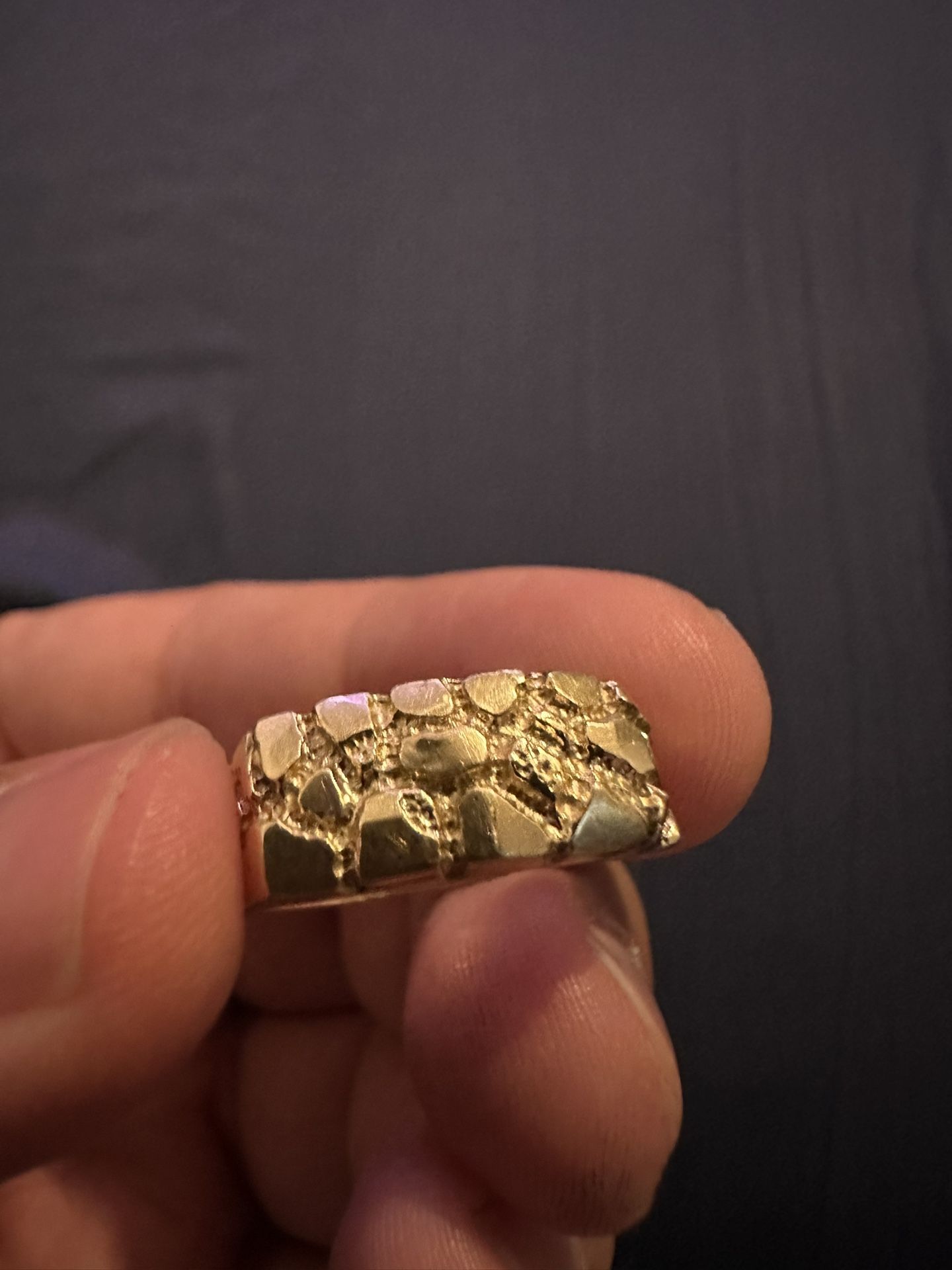 Nugget Square Ring Solid 10k Gold