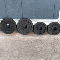 BFCO Cast Iron Weight Plates (Two 10lb and Two 5lb) 2 inch opening 