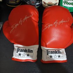 Vintage Pair Of Franklin Suger Ray Leonard Boxing Gloves