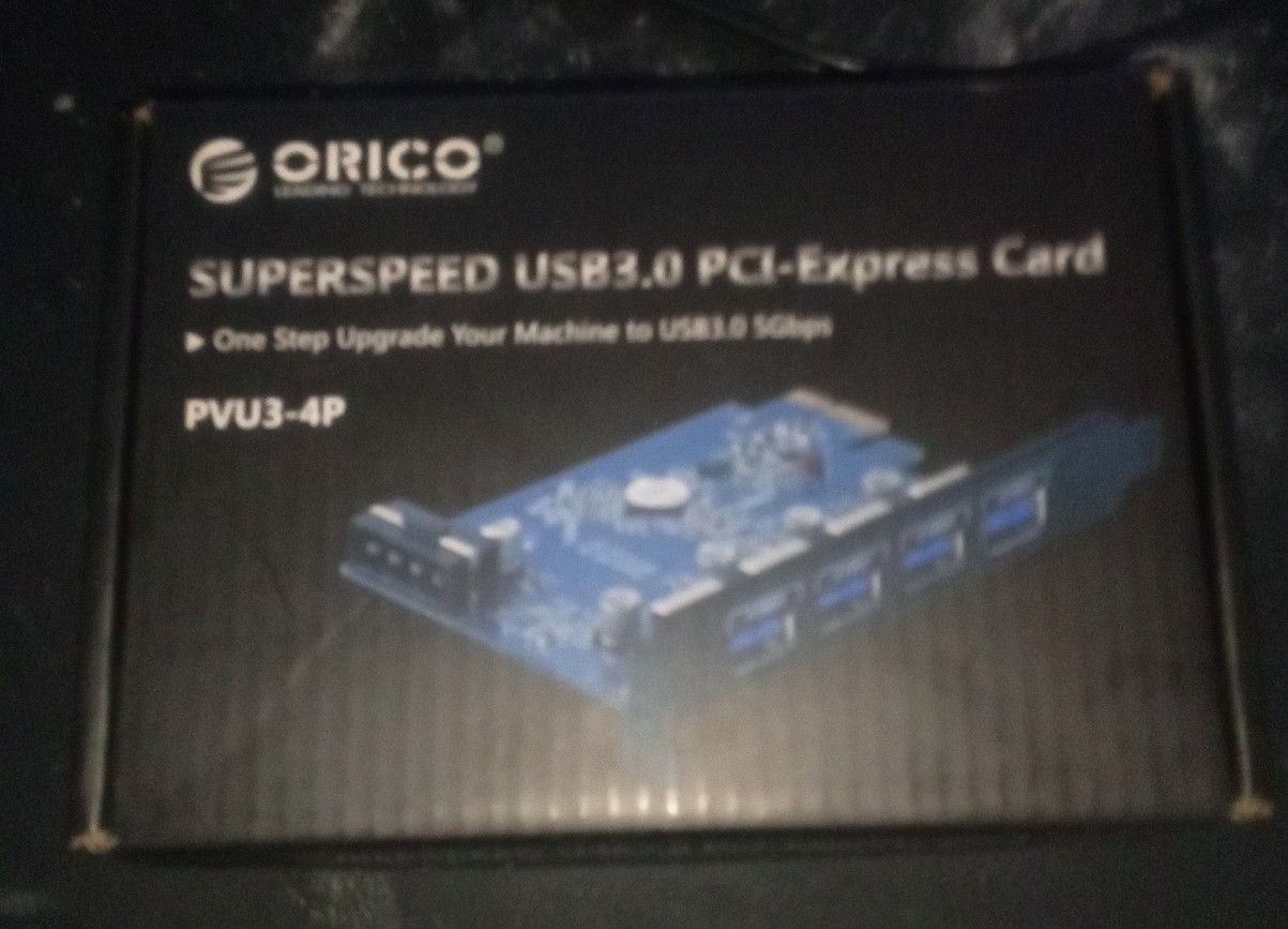 The image shows an ORICO SuperSpeed USB 3.0 PCI-Express Card
