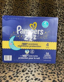 Box of 58 pampers  nighttime protection size 4 $25 firm on price