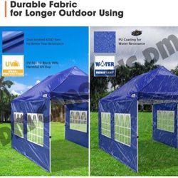 Instahibit 10 x 20 foot foldable awning for outdoors, for weddings, parties, closed awning with side walls, transport bag, 