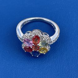 Multi Rainbow Color Sapphire Ring