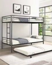 Twin over Twin Bunk Bed With Trundle Bed