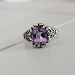 Vintage Designer Kabana Cubic Zirconia Sterling Silver Ring