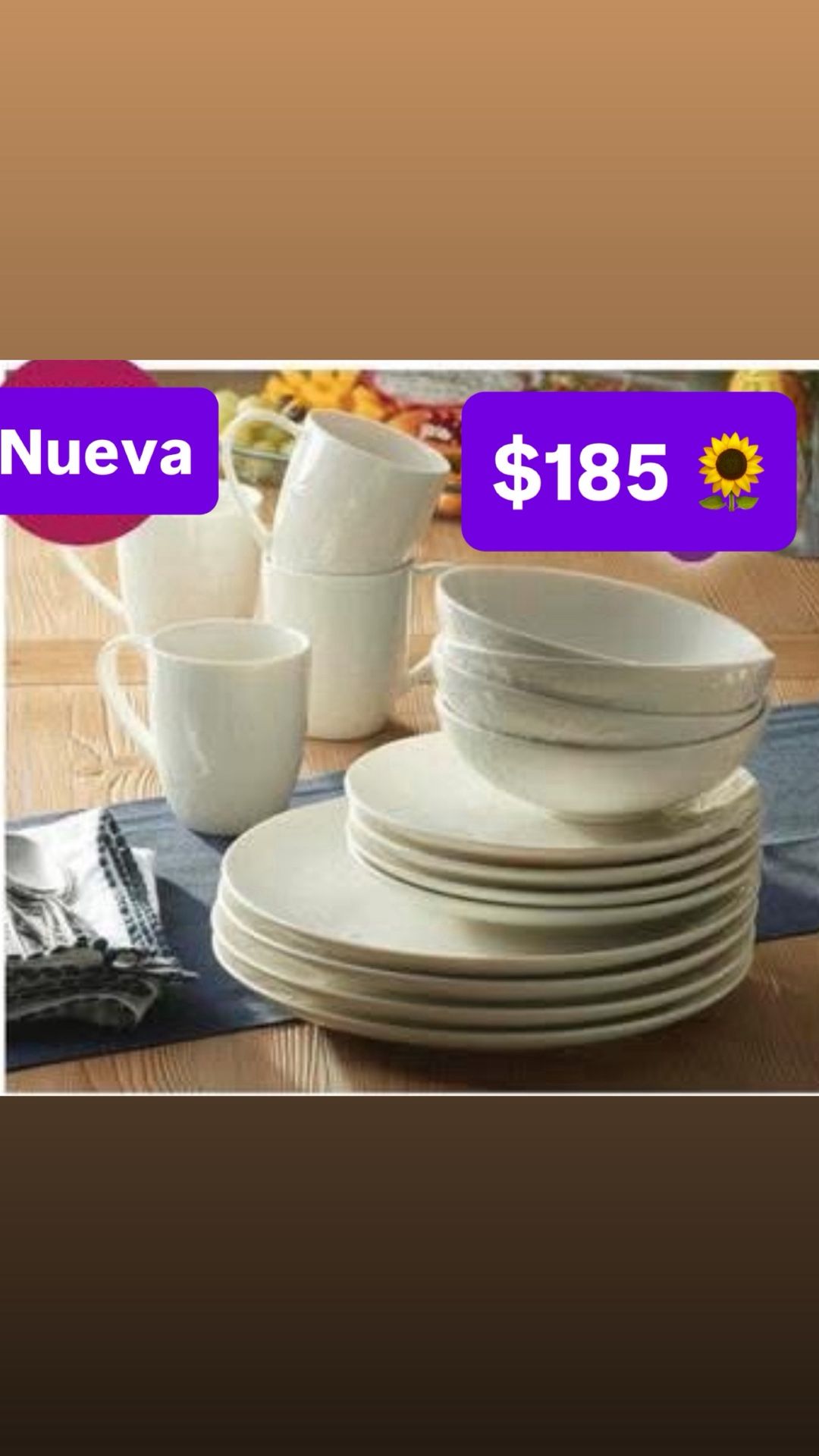 $185.00 Especial Vajilla Nueva Línea Wildflawer 20 Piezas Para 4 Personas Princess House