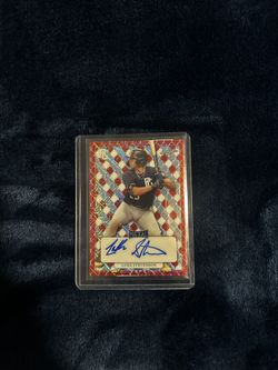 2022 Leaf Perfect Game National Showcase Metal Auto Pre-Production Proof Mojo - Red 1/1 MA-LS4 Autographed by: Luke Stevenson