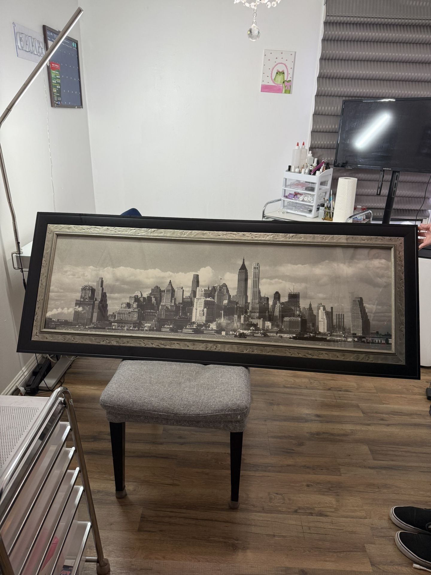 Framed picture of 1920 skyline manhattan 62 inch long 24 inch wide