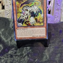 YuGiOh! Advanced Crystal Beast Topaz Tiger BLCR-EN013 Secret 1st Ed Near Mint