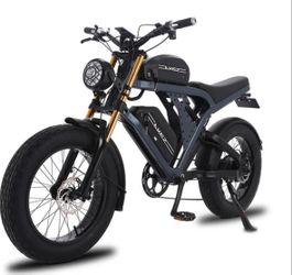 Grey heavy duty double battery E-bike